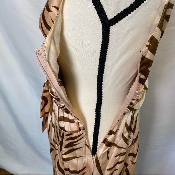 Marc Jacobs Women's Animal Print Silk Blend Midi Dress Size Small Pink and Brown - Picture 10 of 14